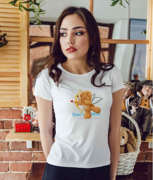Дамска тениска с щампа Мечета Cupid Bear
